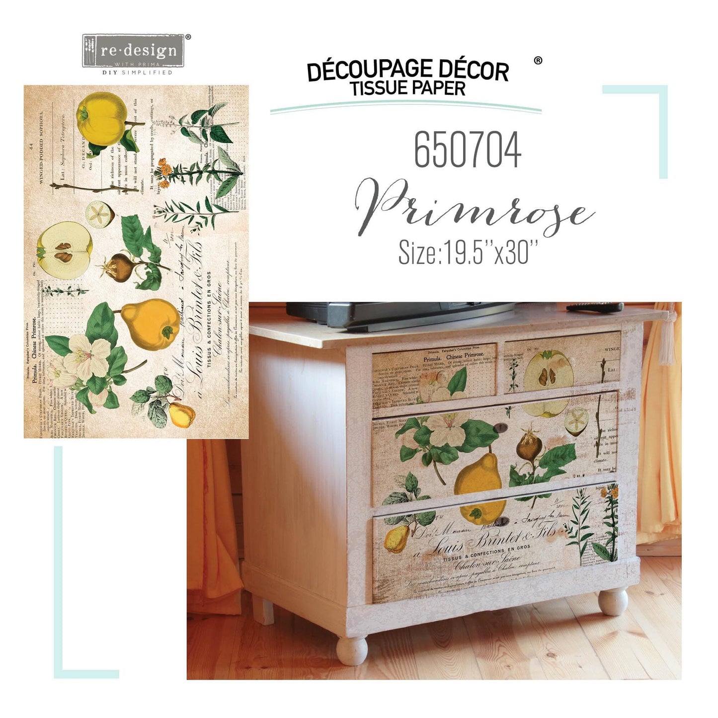 Decoupage Tissue Paper - Primrose | 19.5x30” | Redesign with Prima