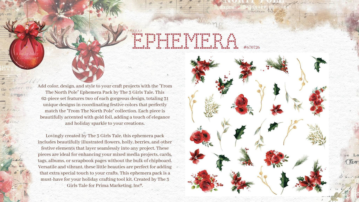From the North Pole Collection Ephemera - 62 pcs | Prima Marketing Inc.