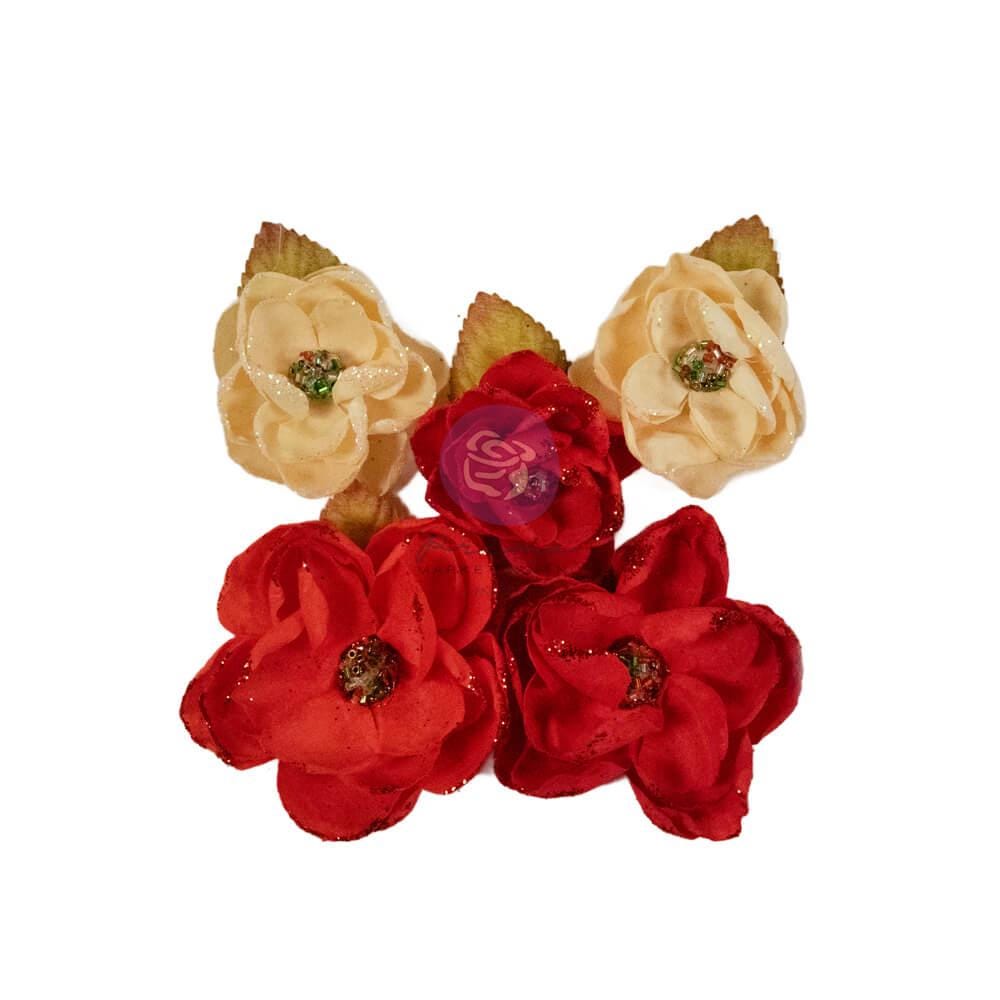 From the Northpole Collection Flowers -  Festive Carols, 5 pc | Three Girls Tale | Prima Marketing Inc