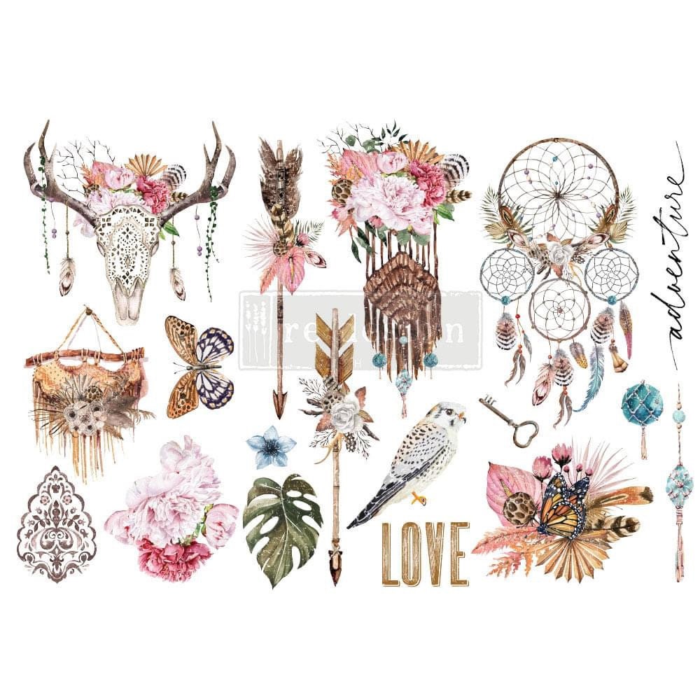 Mini Decor Transfers® - Bohemian Solstice | 6"x12"-3 sheets | Redesign with Prima