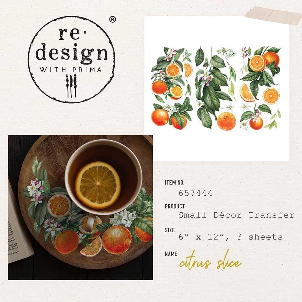 Mini Decor Transfers® - Citrus Slice | 6"x12"-3 sheets | Redesign with Prima