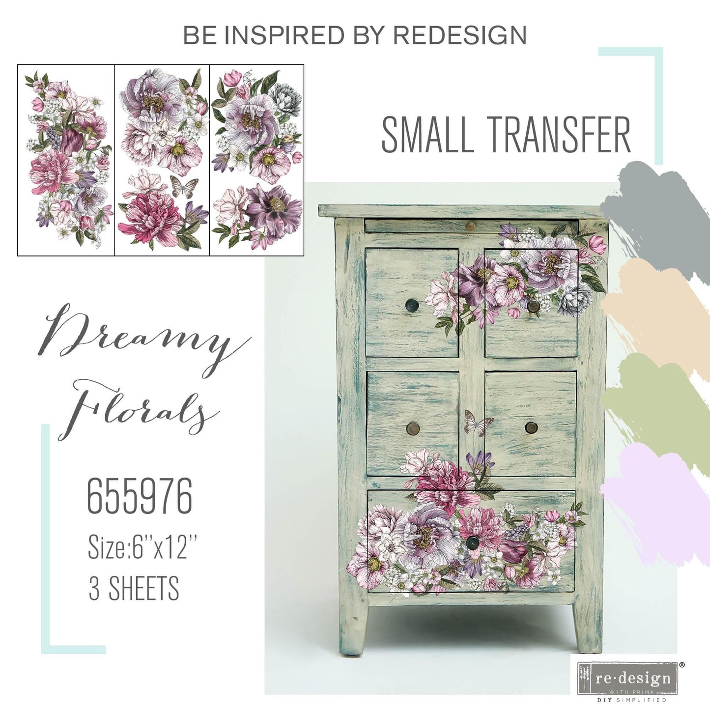 Mini Decor Transfers® - Dreamy Florals | 6"x12" | Redesign with Prima
