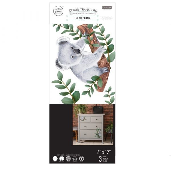 Mini Decor Transfers® - Koala | 3 sheets, 6”x12” | Redesign with Prima