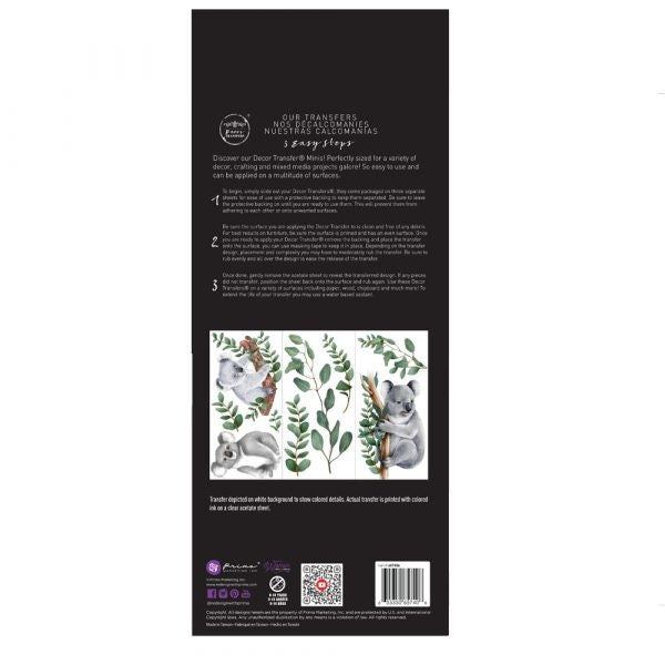 Mini Decor Transfers® - Koala | 3 sheets, 6”x12” | Redesign with Prima