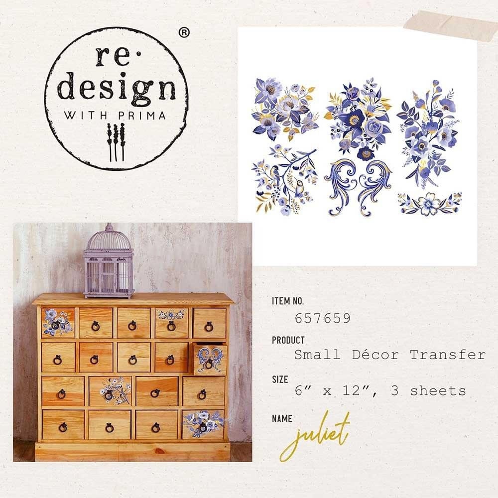 Mini Decor Transfers® - Juliet | 6"x12"-3 sheets | Redesign with Prima