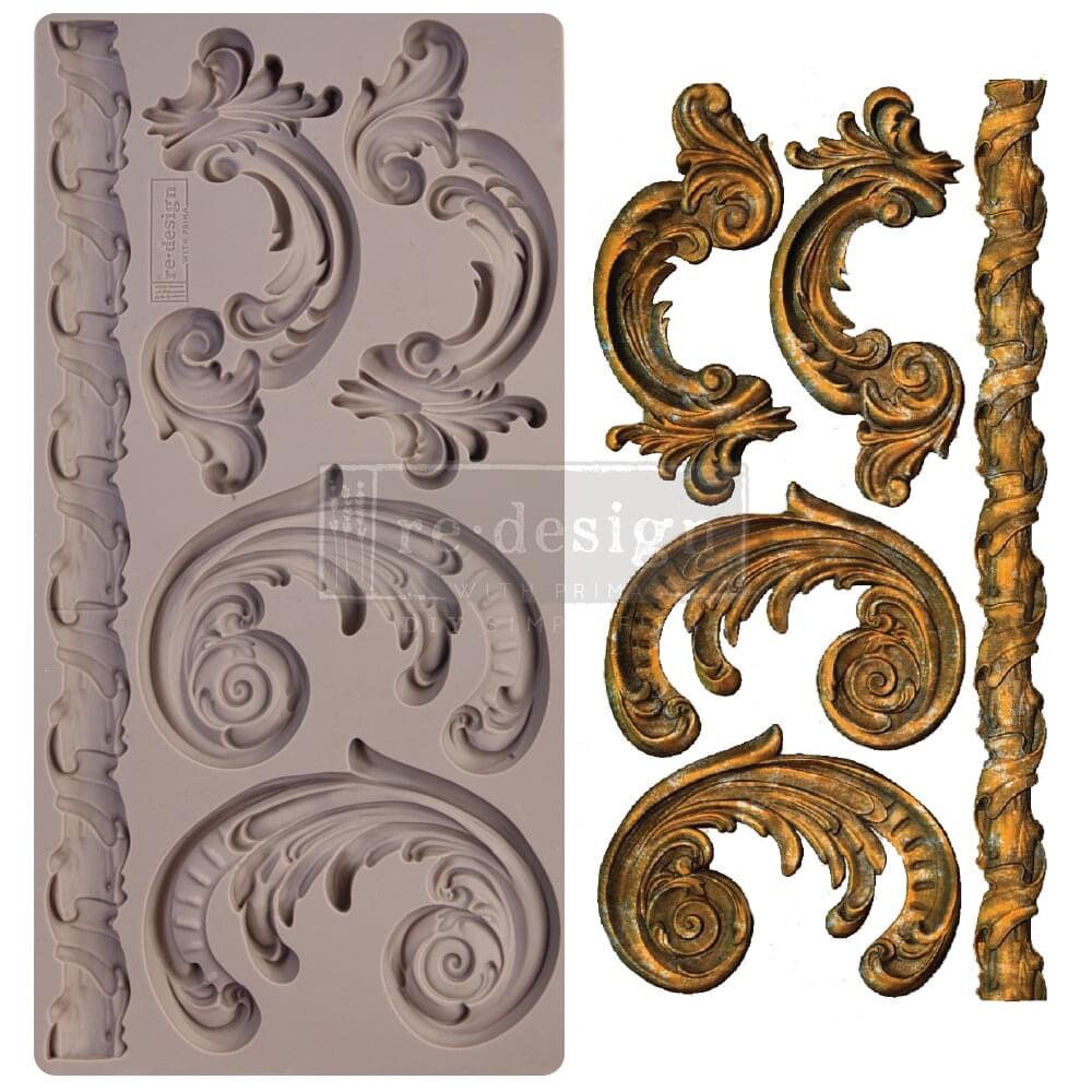 Decor Mould® - Lillian Scrolls | 5”x10” x8mm | Redesign with Prima