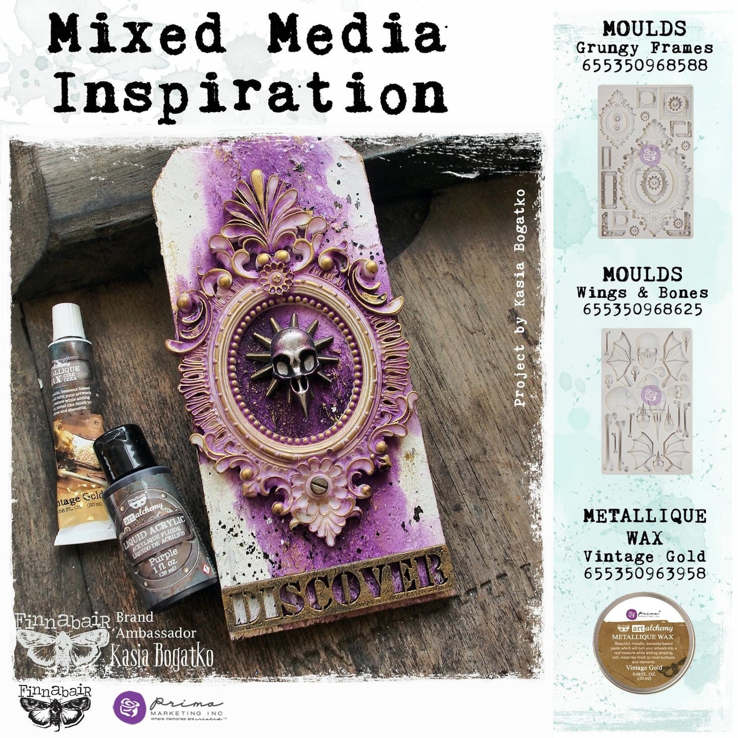 Decor Mould® - Wings and Bones | Finnabair | Measures 5”x8”x8mm | Redesign with Prima