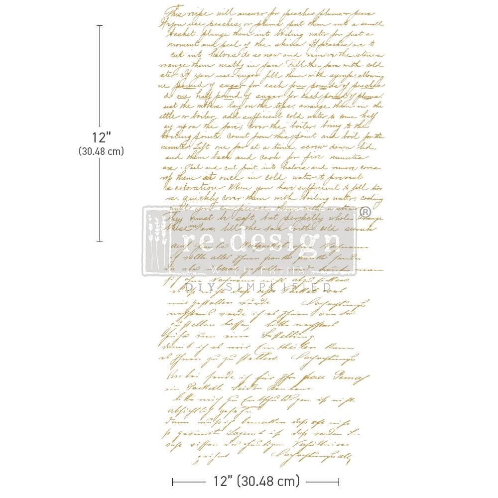 Maxi Decor Transfers® - Sweet Notes | 2 pc-12x12 | Gold foil | Redesign with Prima