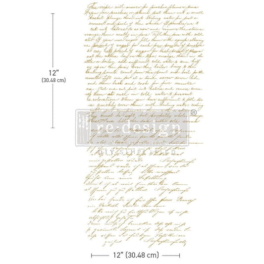 Maxi Decor Transfers® - Sweet Notes | 2 pc-12x12 | Gold foil | Redesign with Prima