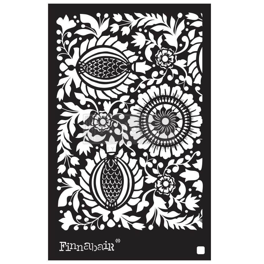Decor Stencil - Folk Florals| Finnabair | 6”x9” | Redesign with Prima