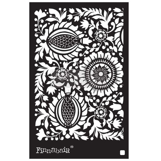 Decor Stencil - Folk Florals| Finnabair | 6”x9” | Redesign with Prima