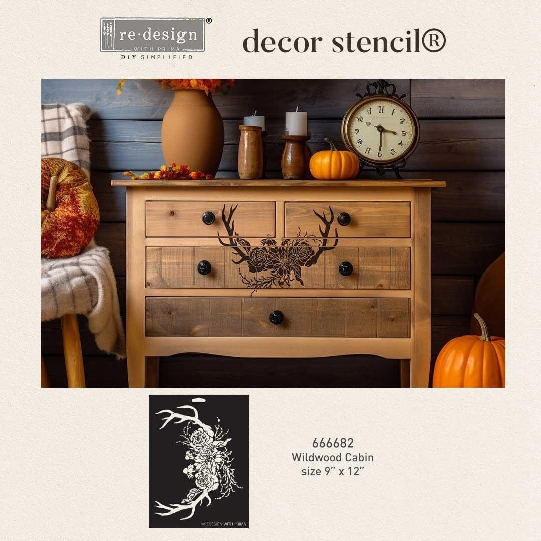 Decor Stencil - Wildwood Cabin  | 9”x12” | Redesign with Prima
