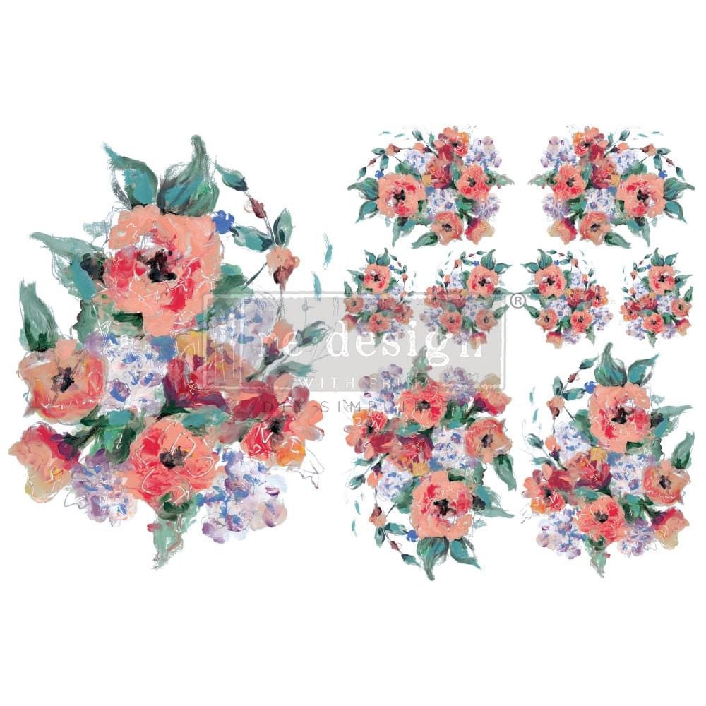 H2O Transfer - Brilliant Blooms | 8.5"x11" | Redesign with Prima