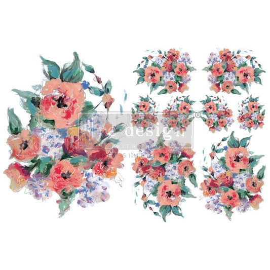 H2O Transfer - Brilliant Blooms | 8.5"x11" | Redesign with Prima