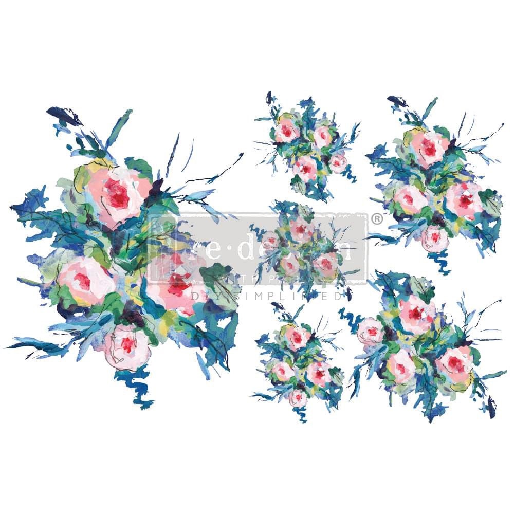 H2O Decor Transfer - Expressive Blooms | 8.5"x11"-2 sheets | Redesign with Prima