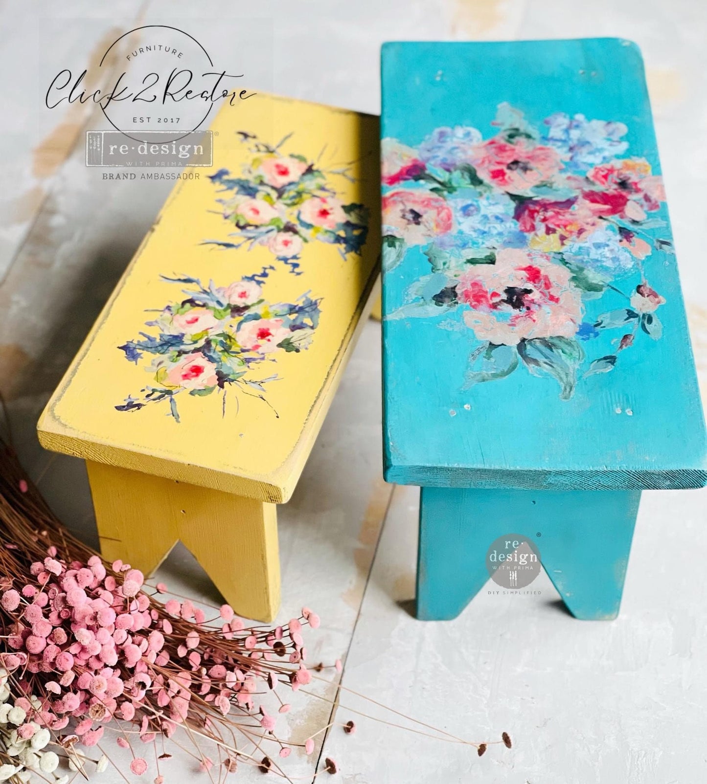 H2O Decor Transfer - Expressive Blooms | 8.5"x11"-2 sheets | Redesign with Prima