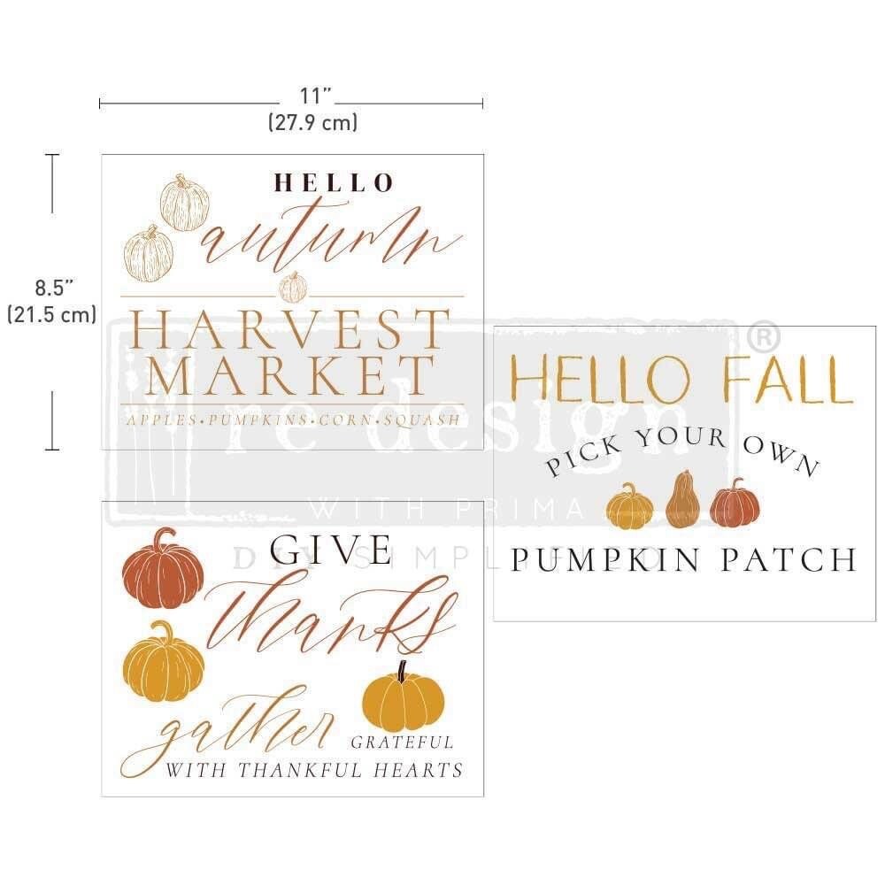 Middy Decor Transfers® - Fall Festive | 3 sheets, 8.5x11” | Redesign with Prima