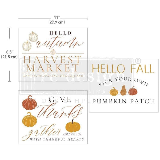 Middy Decor Transfers® - Fall Festive | 3 sheets, 8.5x11” | Redesign with Prima