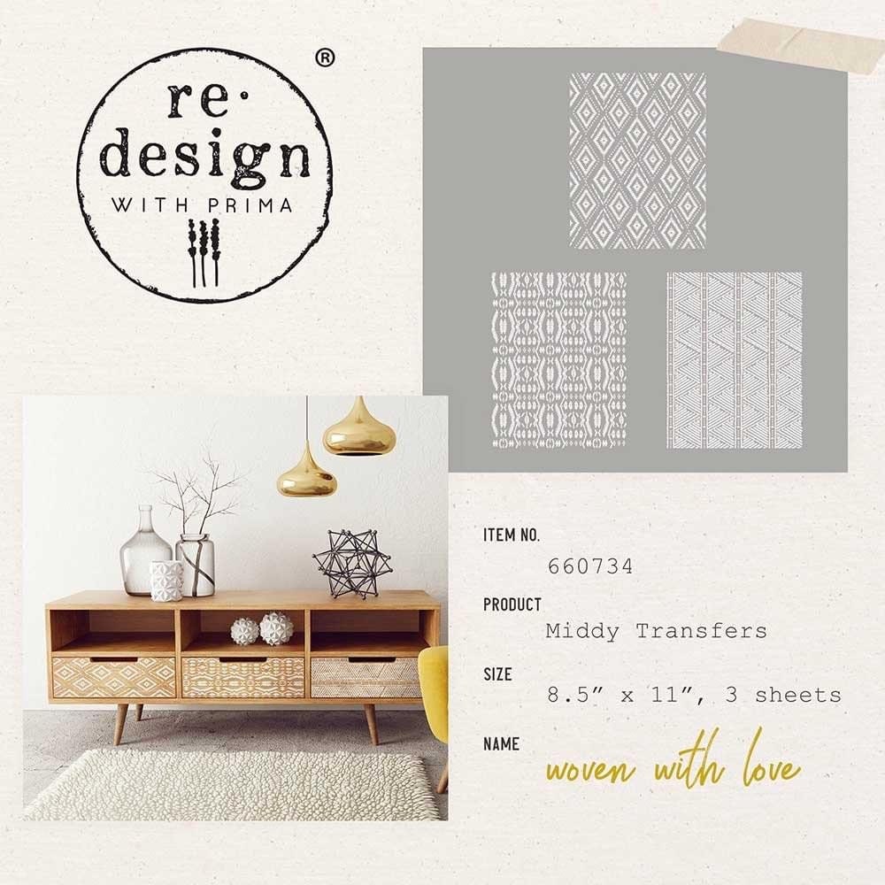 Middy Decor Transfers® - Woven with Love | 3 sheets, 8.5”x11” | Redesign with Prima