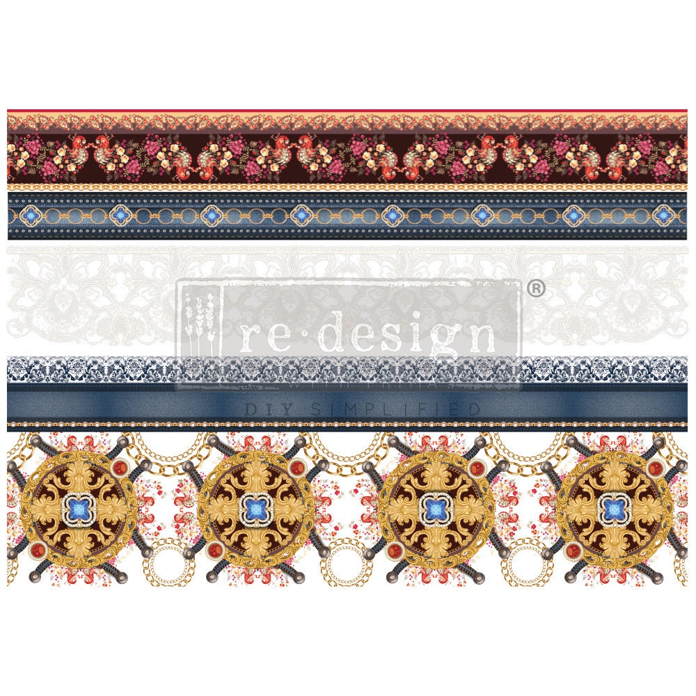 Large Decor Transfers® - Divine in Denim | Reduced Price | 3 sheets, 24” x 35” | Redesign with Prima