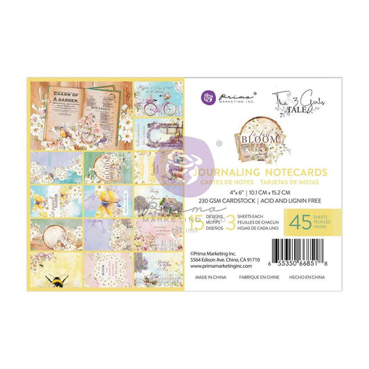 In Full Bloom Collection 4"x6" Journaling Notecards | 45 pcs, 15 designs | Prima Marketing, Inc