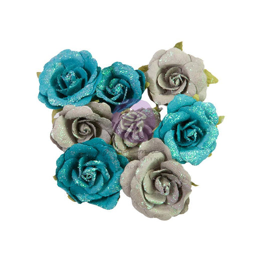 Lost in Wonderland Collection Flowers -  Blue Illusion, 8 pcs | Three Girls Tale | Prima Marketing Inc