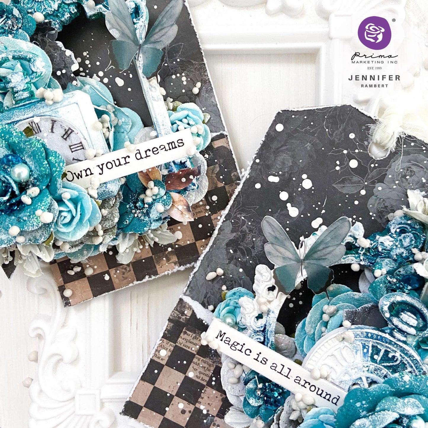 Lost in Wonderland Collection Flowers -  Blue Illusion, 8 pcs | Three Girls Tale | Prima Marketing Inc
