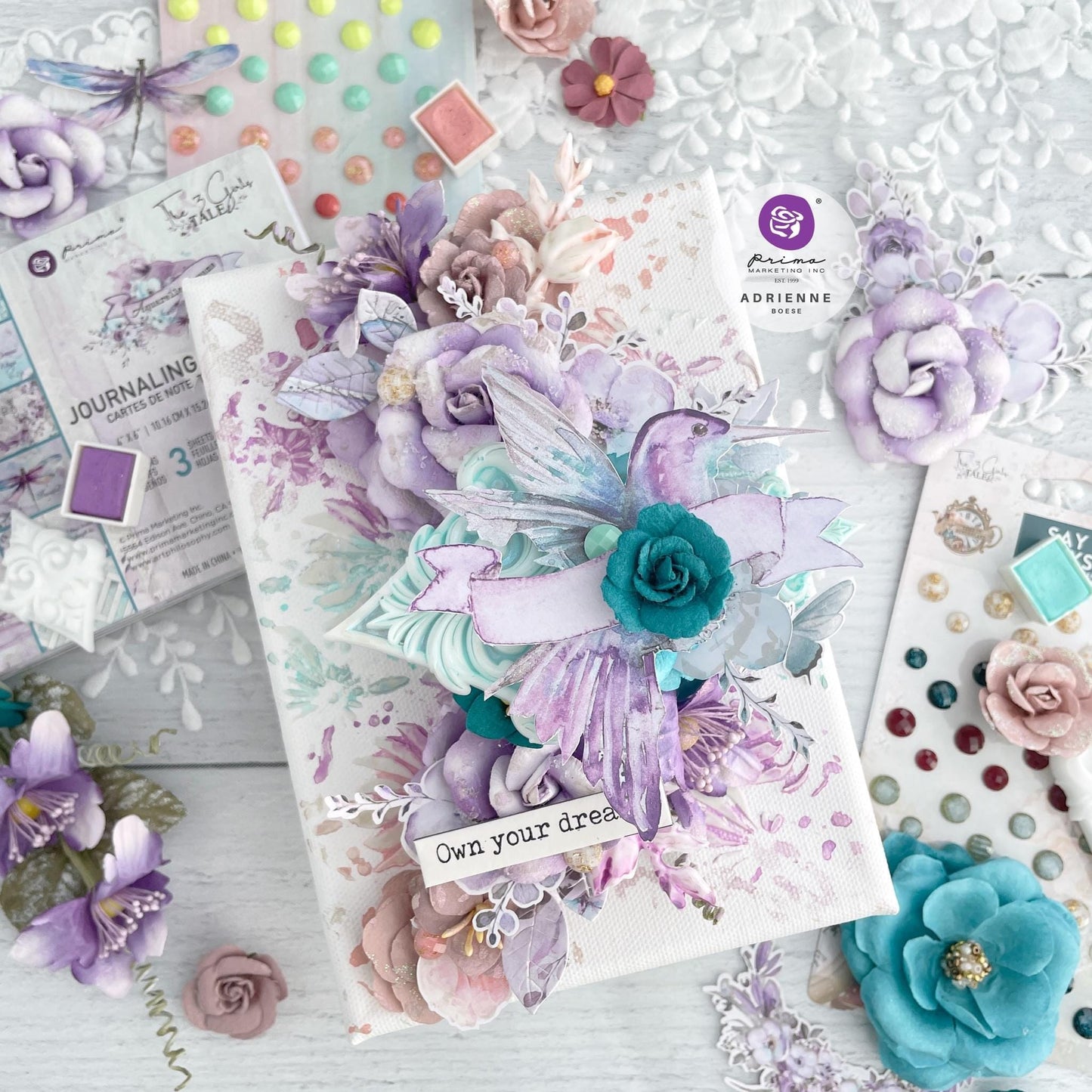 Lost in Wonderland Collection Flowers -  Blue Illusion, 8 pcs | Three Girls Tale | Prima Marketing Inc
