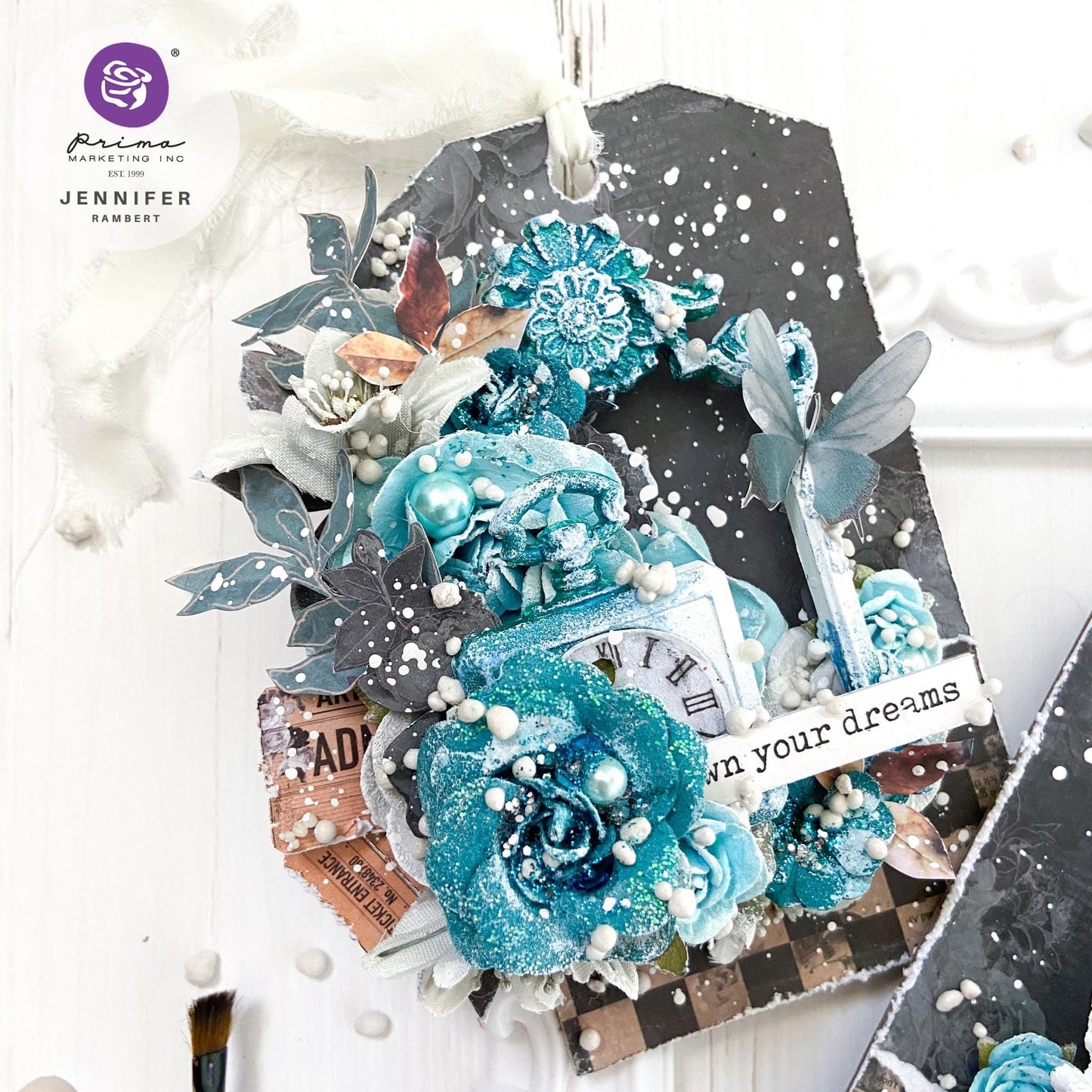 Lost in Wonderland Collection Flowers -  Blue Illusion, 8 pcs | Three Girls Tale | Prima Marketing Inc