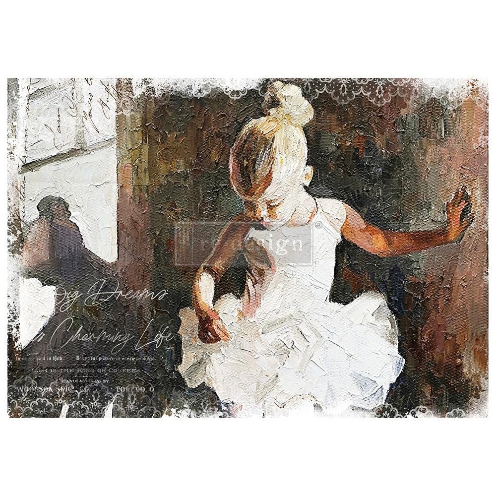 A1 Decoupage Fiber - Dancer | Tissue Paper | 23.4” x 33.1” | Redesign with Prima