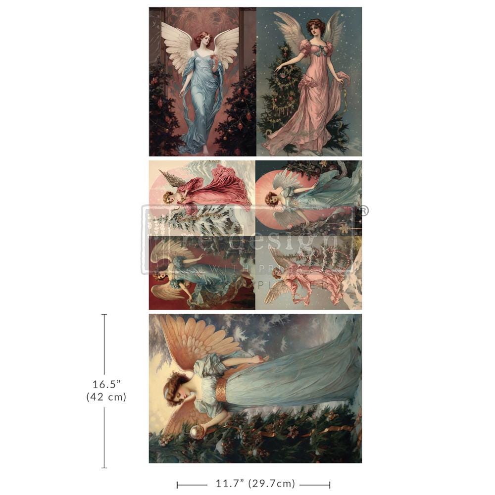 A3 Decoupage Fiber - Wings of Winter | 3 sht, 11.7” x 16.5” | Redesign with Prima