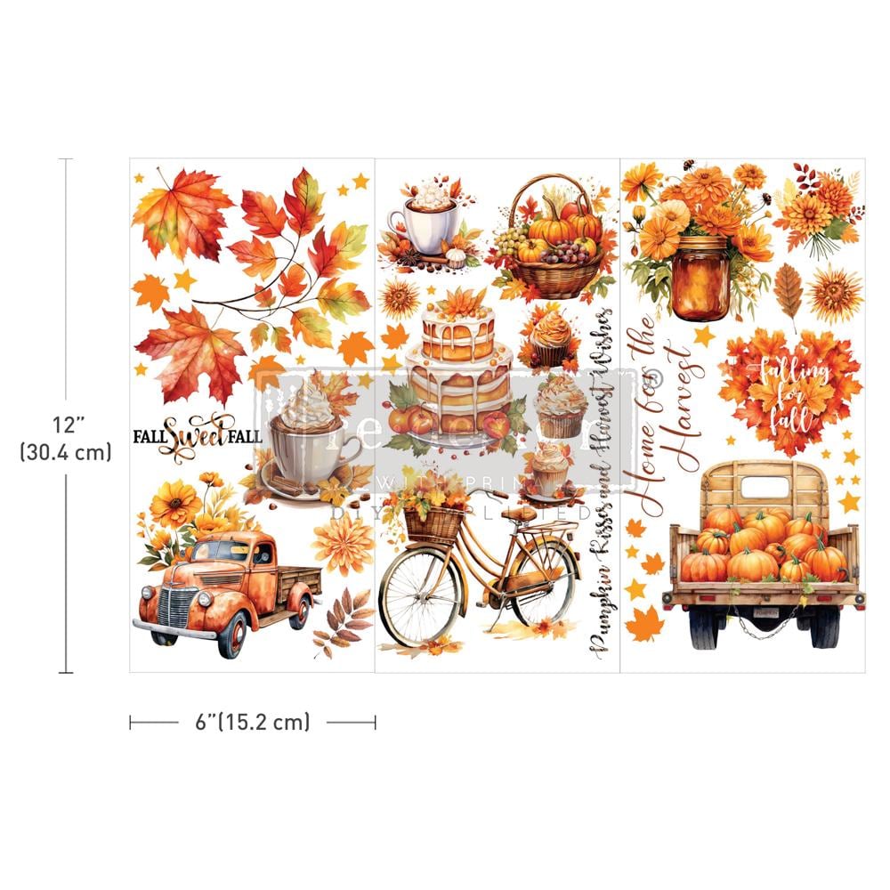 Mini Decor Transfers® - Autumn Splendor | 6"x12"-3 sheets | Redesign with Prima