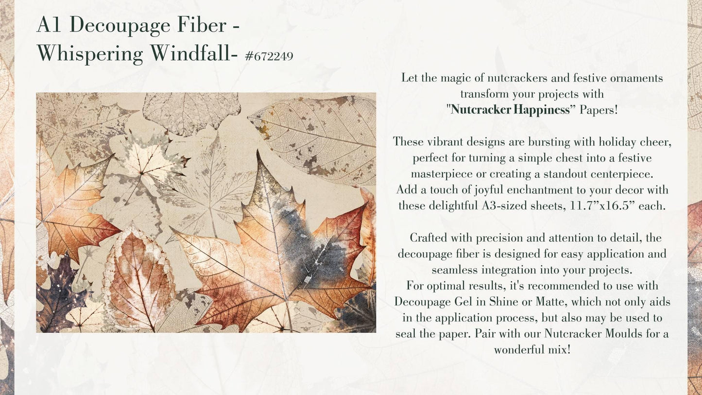 A1 Decoupage Fiber - Whispering Windfall | 23.4”x33.1” | Redesign with Prima