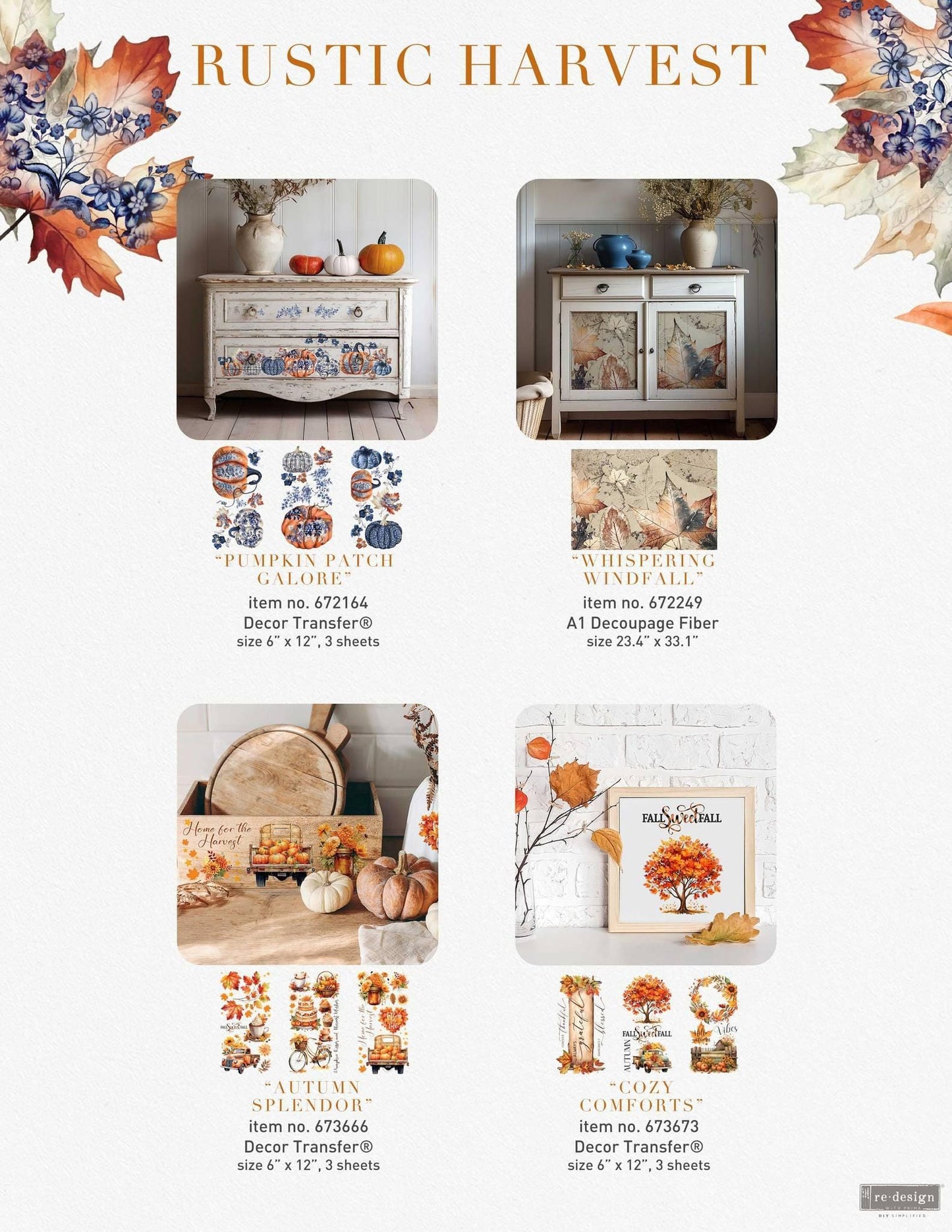 A1 Decoupage Fiber - Whispering Windfall | 23.4”x33.1” | Redesign with Prima
