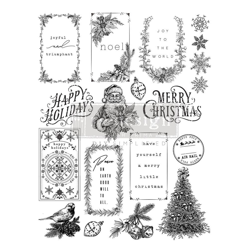 Decor Stamps -  Santa’s Helper Tags | 1 pc, 9”x12” | Redesign with Prima