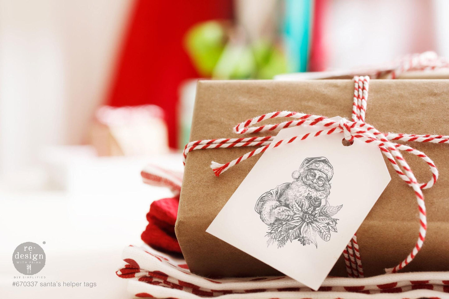 Decor Stamps -  Santa’s Helper Tags | 1 pc, 9”x12” | Redesign with Prima