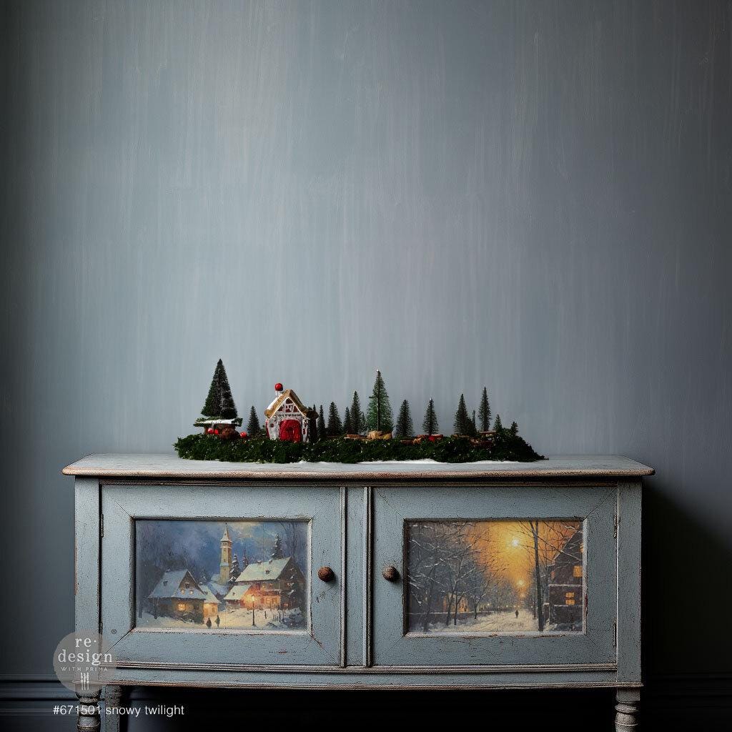 A3 Decoupage Fiber - Snowy Twilight | 3 sht, 11.7” x 16.5” each | Redesign with Prima