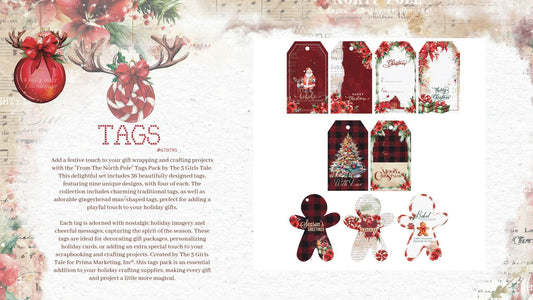 From the North Pole Collection Gift Tags | 36 pcs | Three Girls Tale | Prima Marketing, Inc.