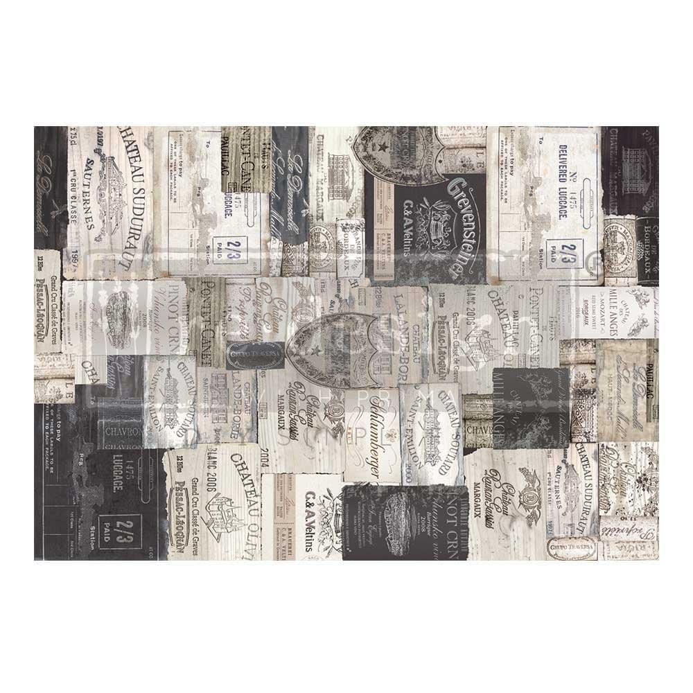A1 Decoupage Fiber - Antique Labels | 1 sheet, 23.4”x33.1” | Redesign with Prima