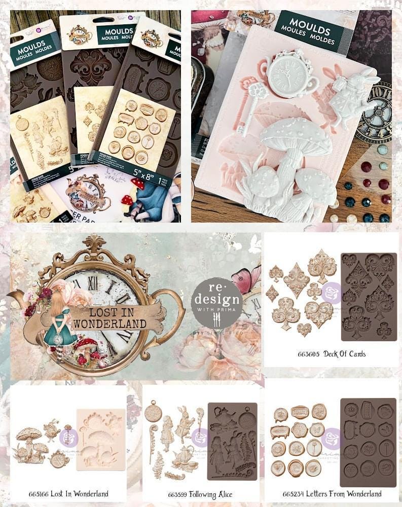 Lost in Wonderland Decor Mould® - Following Alice | 5”x8” | Three Girls Tale | Prima Marketing Inc