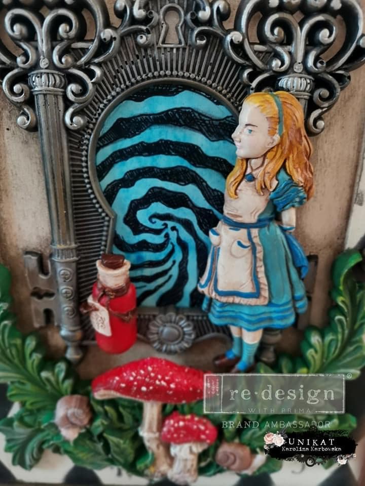 Lost in Wonderland Decor Mould® - Following Alice | 5”x8” | Three Girls Tale | Prima Marketing Inc