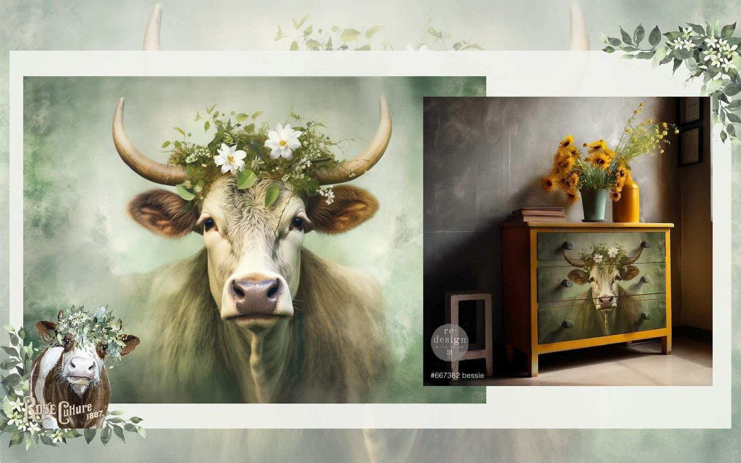 A1 Decoupage Fiber - Bessie | 1 sheet, 23.4” x 33.1” | Redesign with Prima