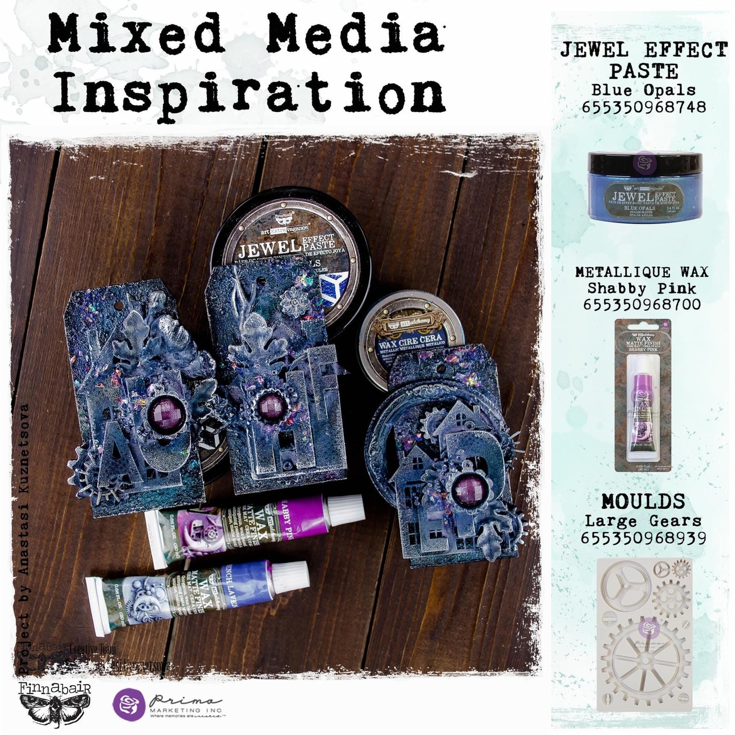 Jewel Effect Paste - Blue Opals | 1 Jar, 100ml/3.4 fl. oz. | Redesign with Prima