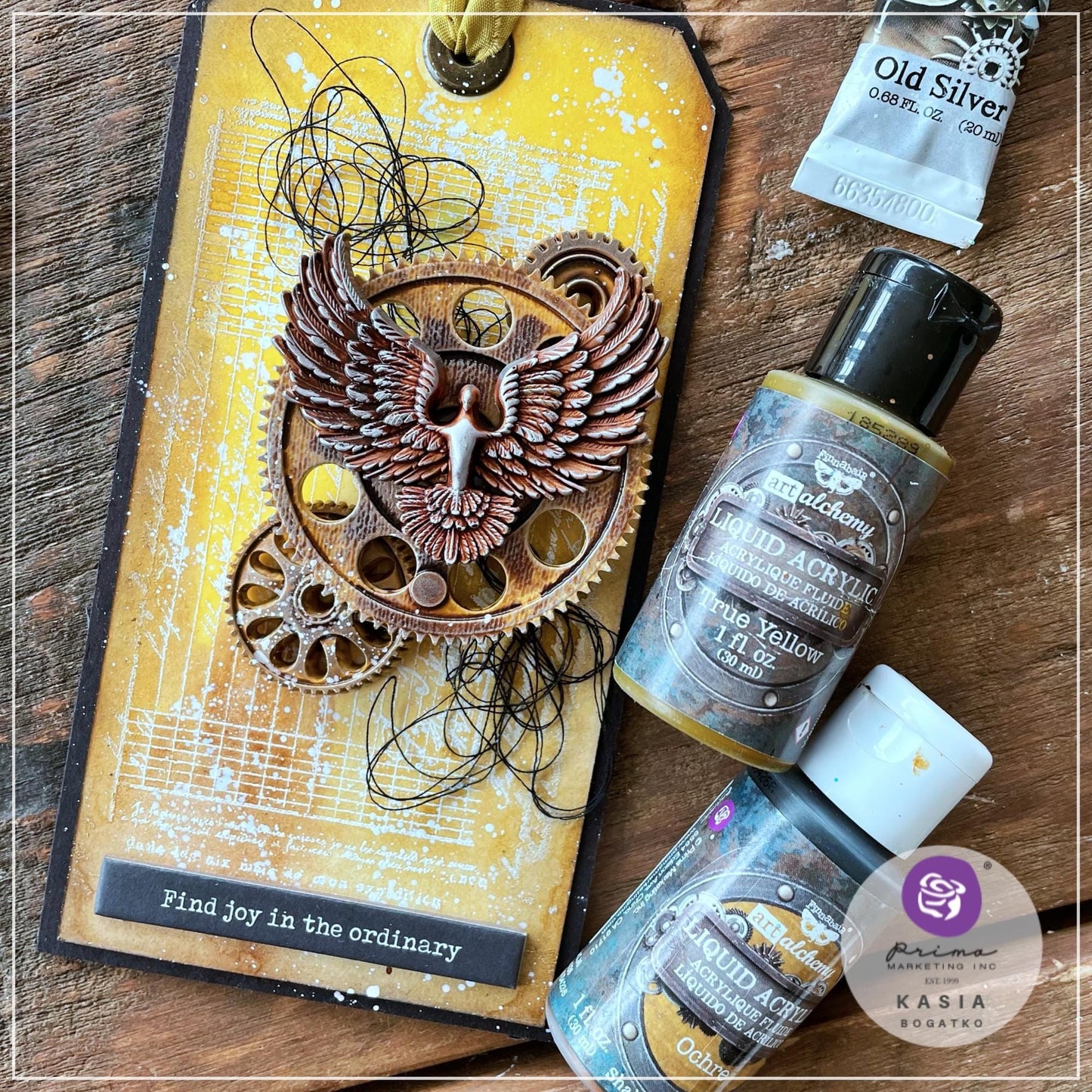 Liquid Acrylic Paint - True Yellow | Finnabair | 30ml | Redesign with Prima