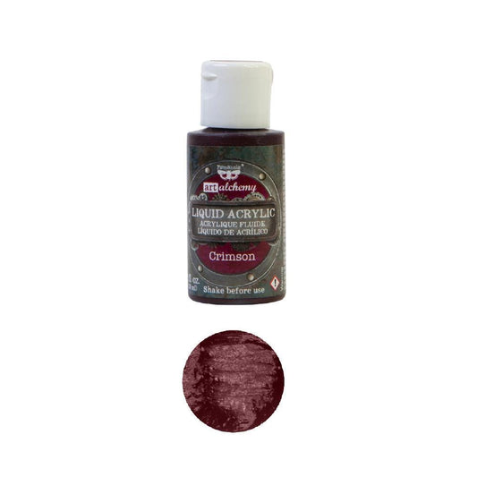 Liquid Acrylic Paint - Crimson | Finnabair | 30ml | Redesign with Prima