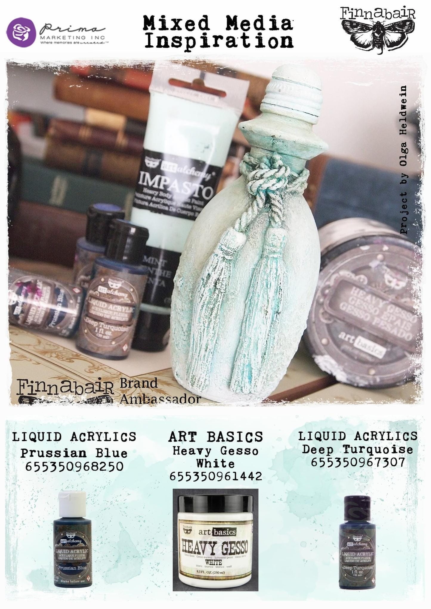 Liquid Acrylic Paint - Lime Green | Finnabair | 1 bottle, 30ml | Redesign with Prima