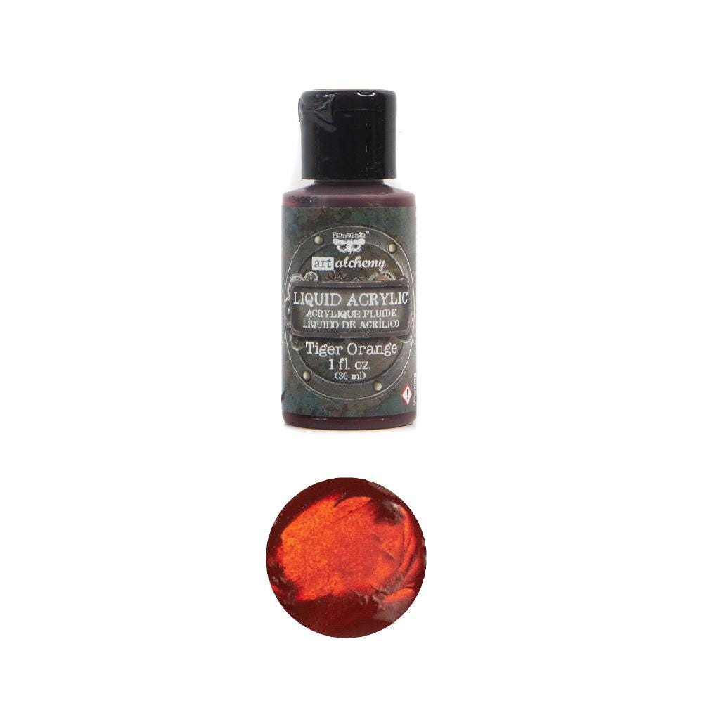Liquid Acrylic Paint - Tiger Orange | Finnabair | 30ml | Redesign with Prima