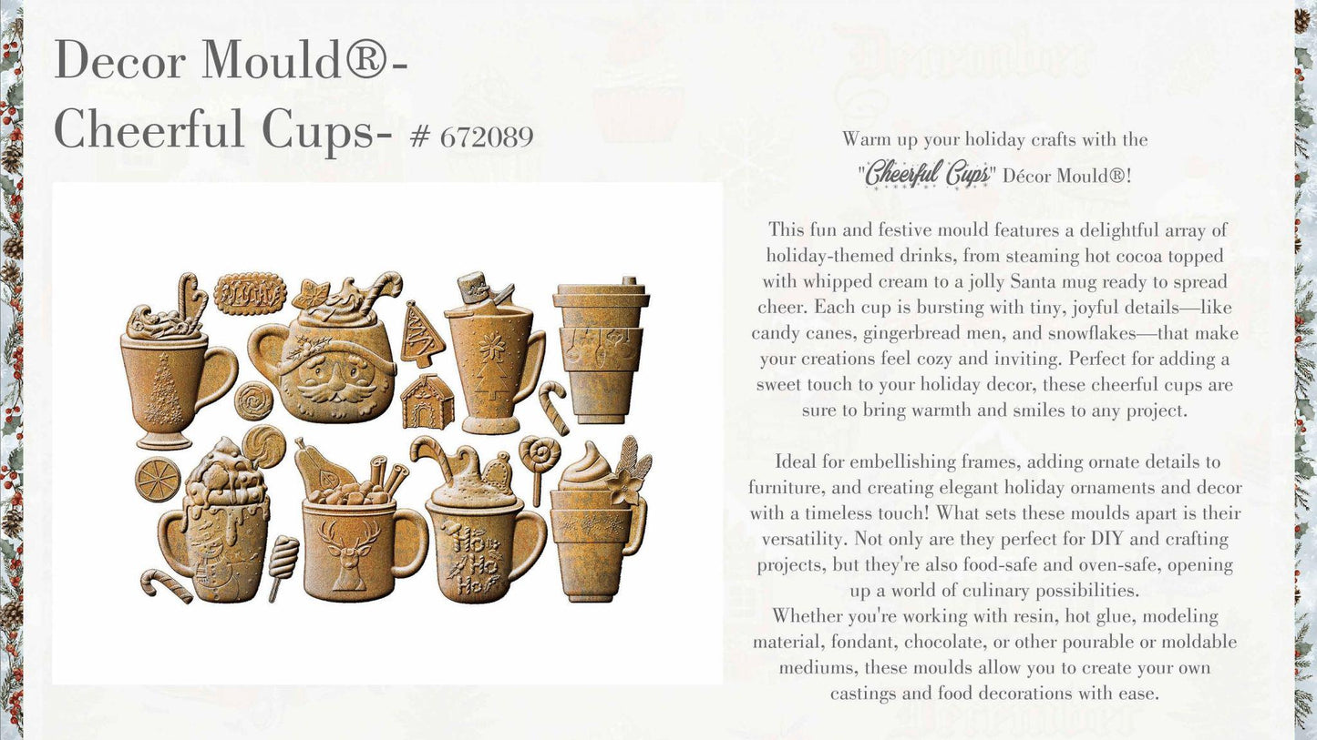 Decor Mould® - Cheerful Cups | 5”x8”x8mm | Redesign with Prima