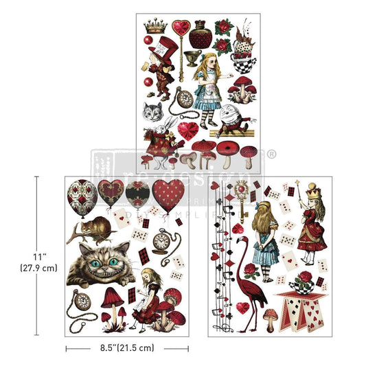 Middy Decor Transfers® - Wonderland Impressions | 3 sheets, 8.5”x11” | Redesign with Prima