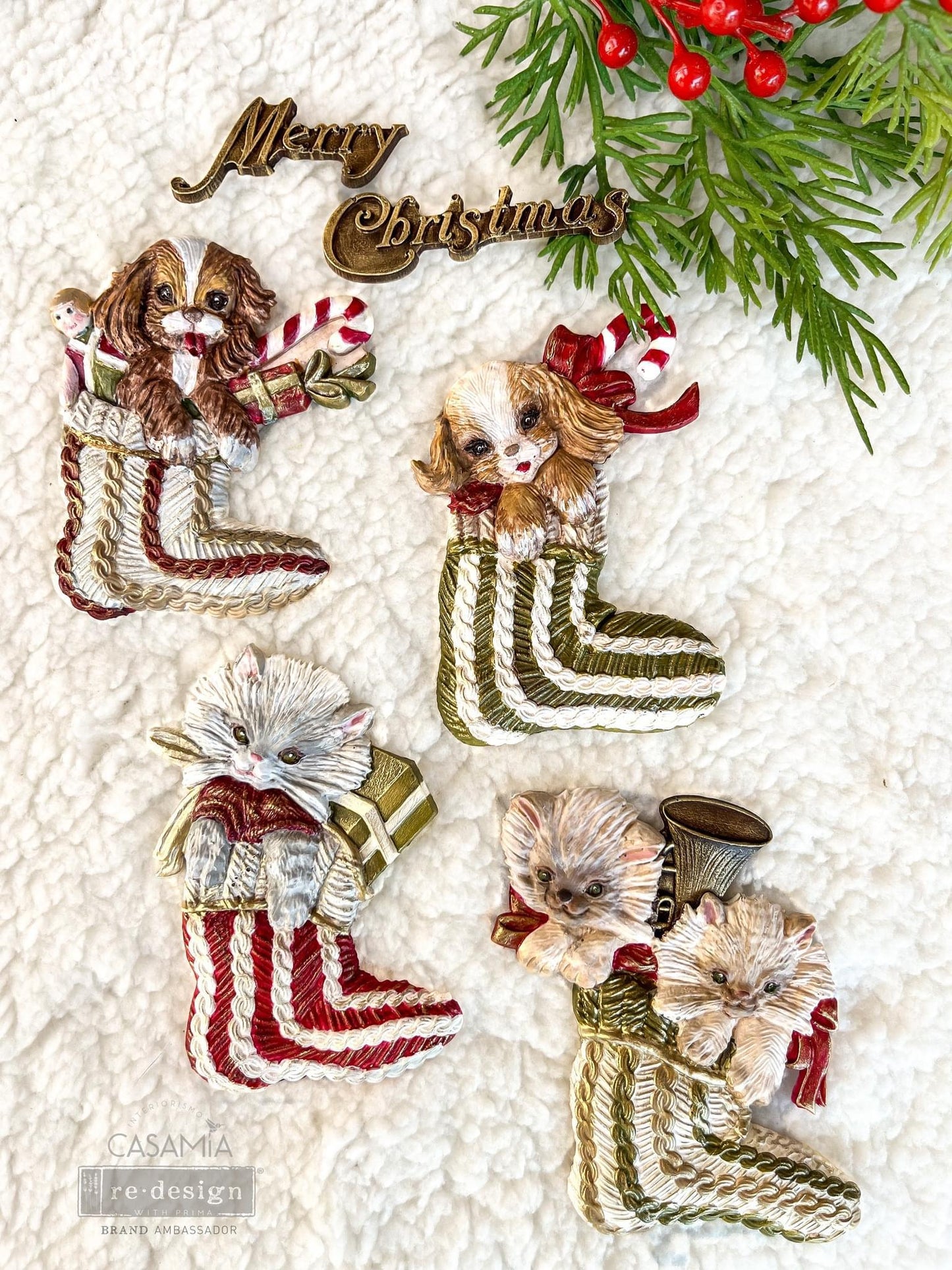 Decor Mould® - Twinkle Paws | 1 pc, 8”x10” | Christmas Stockings | Redesign with Prima
